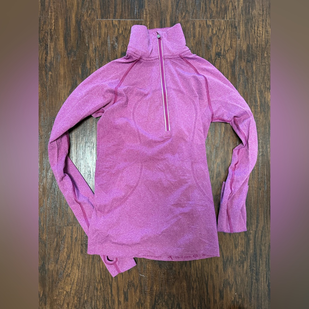 lululemon athletica Pink Long Sleeve half zip Top